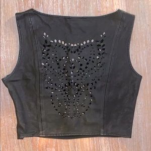 Genuine Lamb Skin Cut out Top | Opening Ceremony